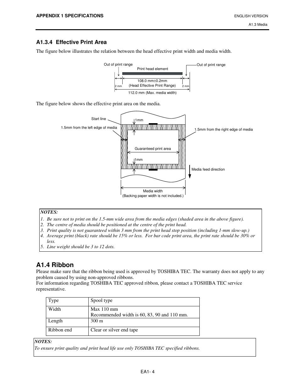 A1.4 ribbon | Toshiba B-SV4T-GS10-QM User Manual | Page 28 / 30