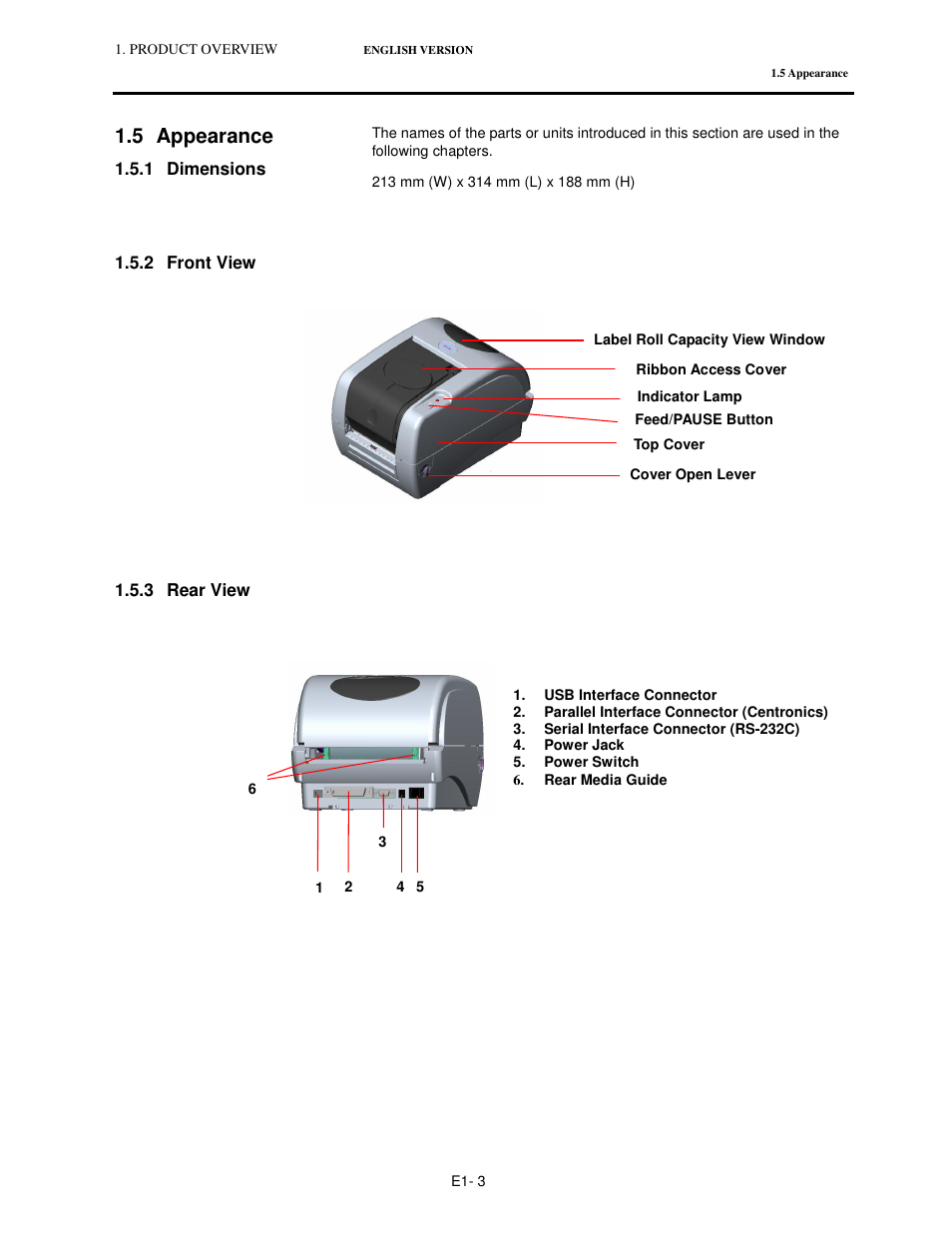 5 appearance | Toshiba B-SV4T-GS10-QM User Manual | Page 8 / 30