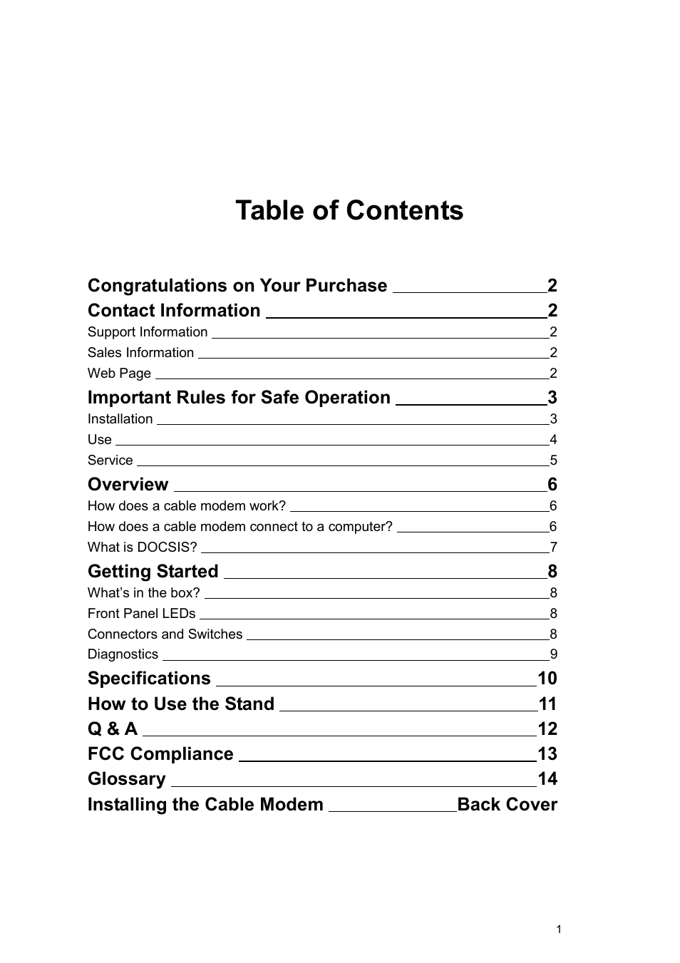 Toshiba PCX1100 User Manual | Page 3 / 18