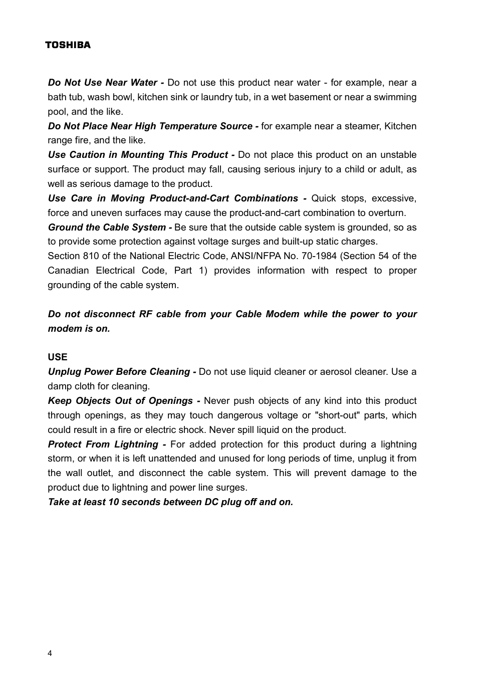 Toshiba PCX1100 User Manual | Page 6 / 18