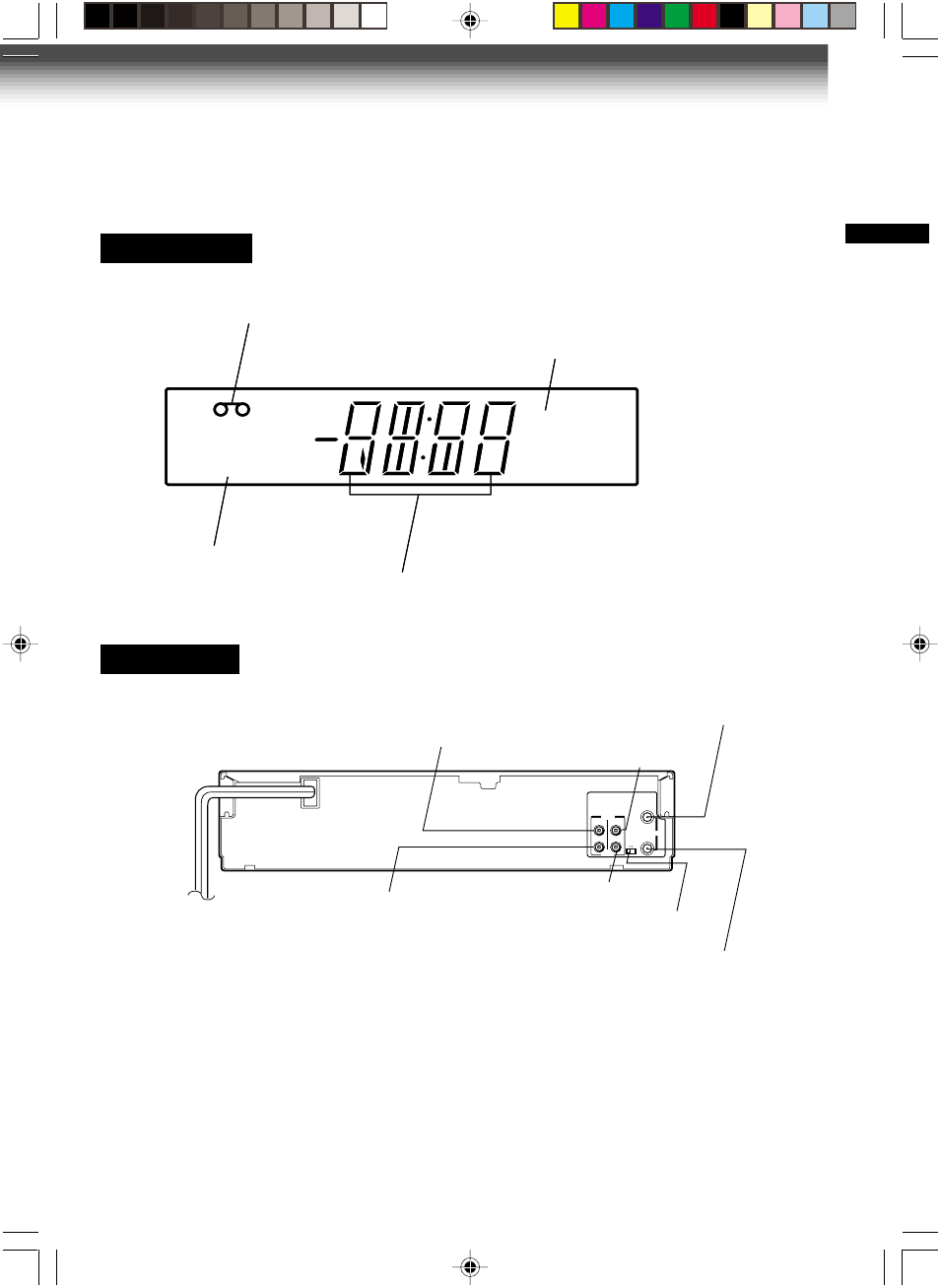 Rear panel, Vcr display | Toshiba W-415 User Manual | Page 9 / 32