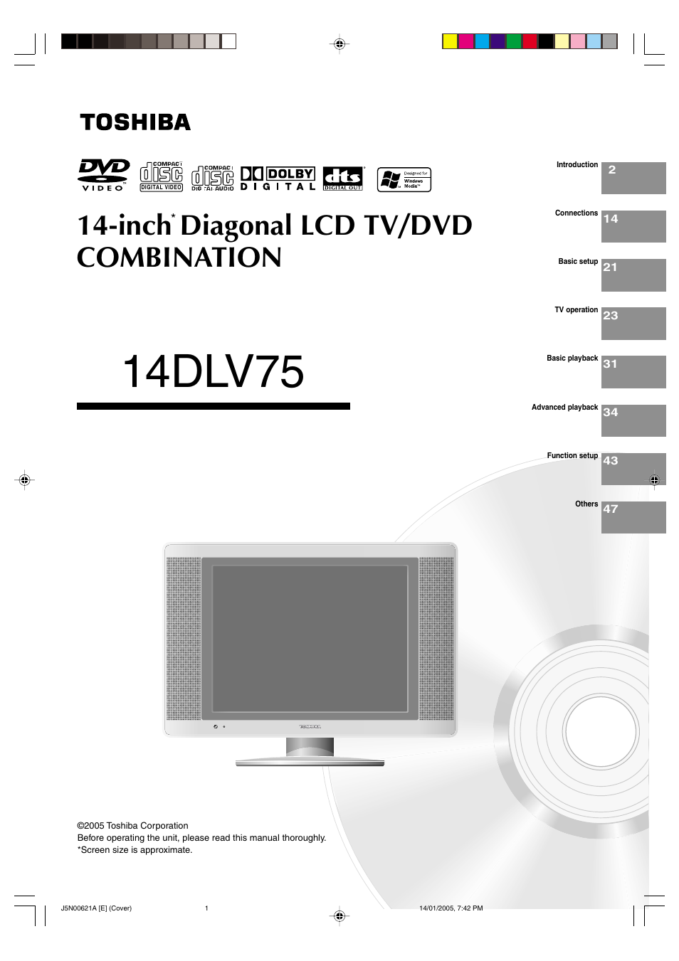 Toshiba 14DLV75 User Manual | 54 pages