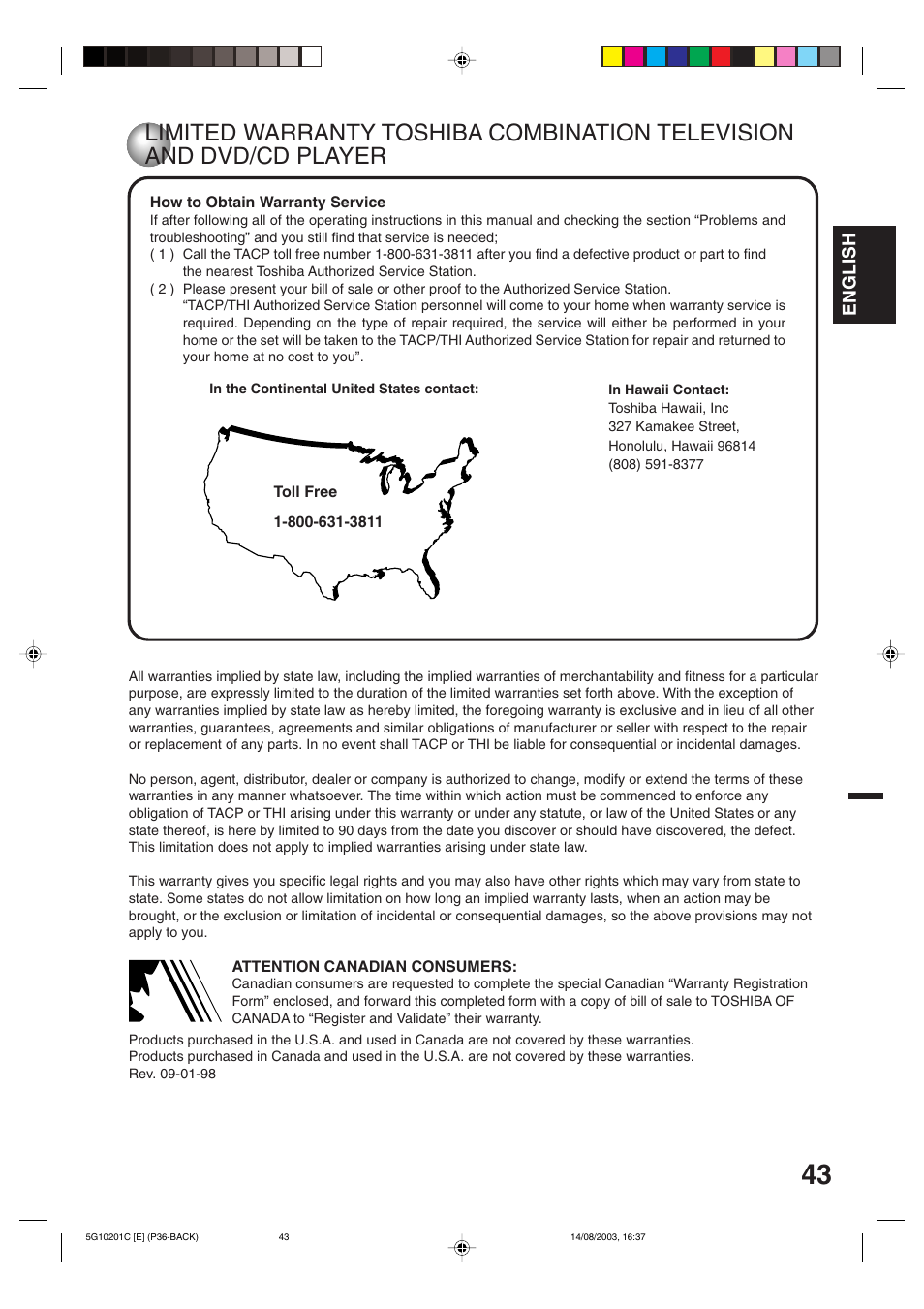 English | Toshiba MD14FN1C User Manual | Page 43 / 44