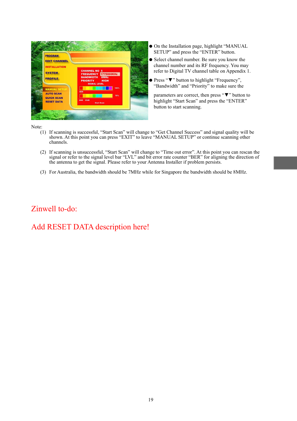 Zinwell to-do: add reset data description here | Toshiba HD-S23 User Manual | Page 19 / 40