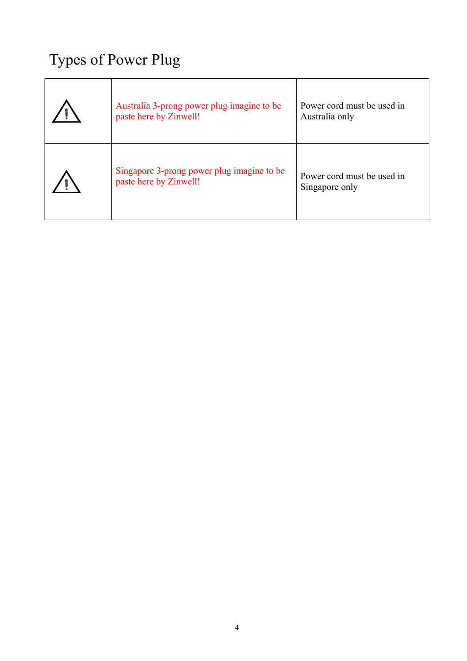 Types of power plug | Toshiba HD-S23 User Manual | Page 4 / 40