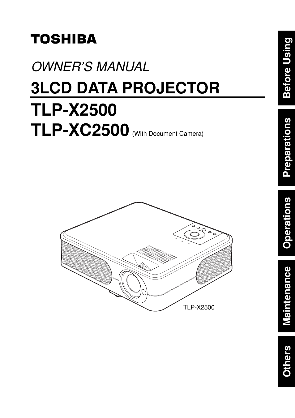 Toshiba TLPXC2500 User Manual | 31 pages