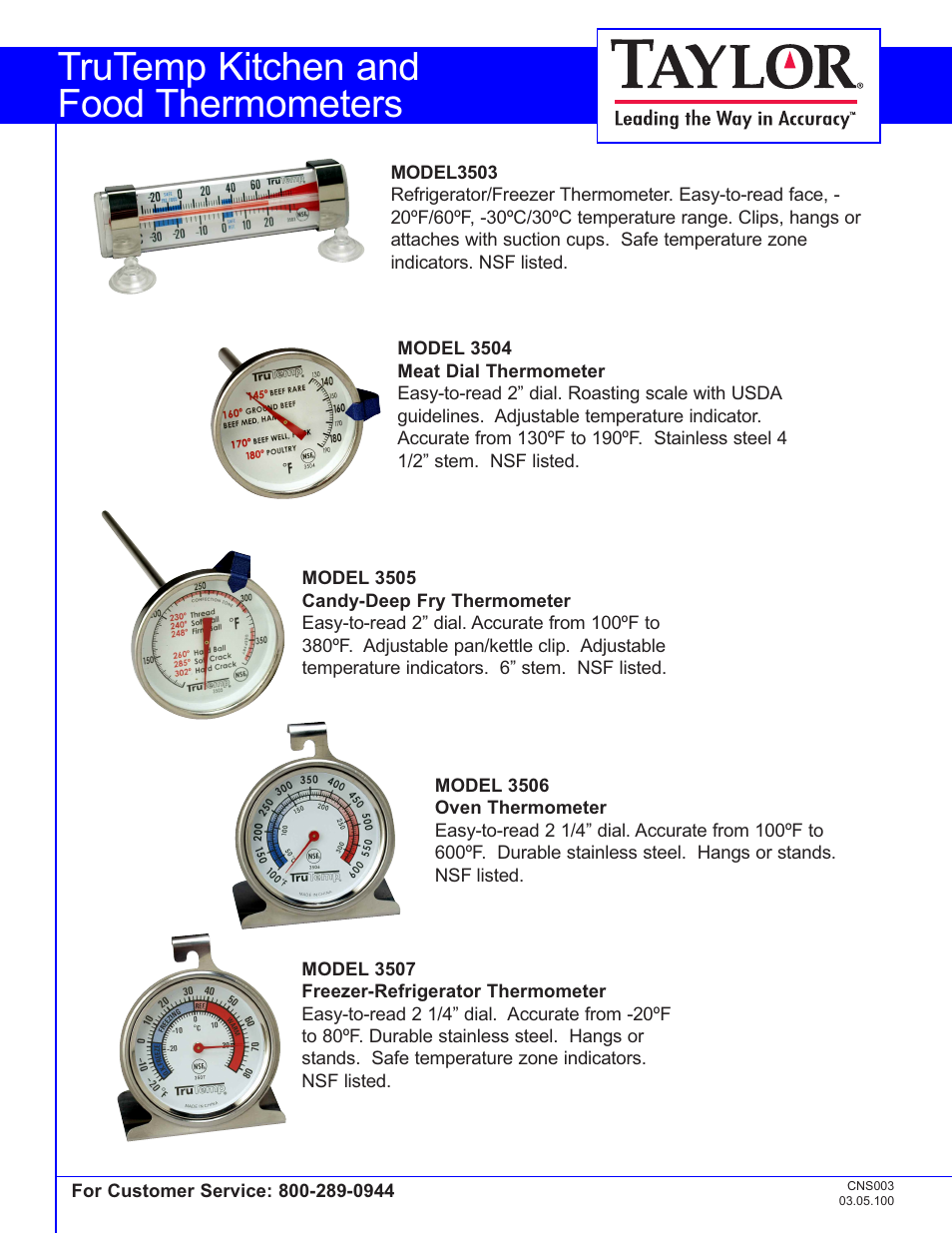 Taylor 3505 User Manual | 3 pages