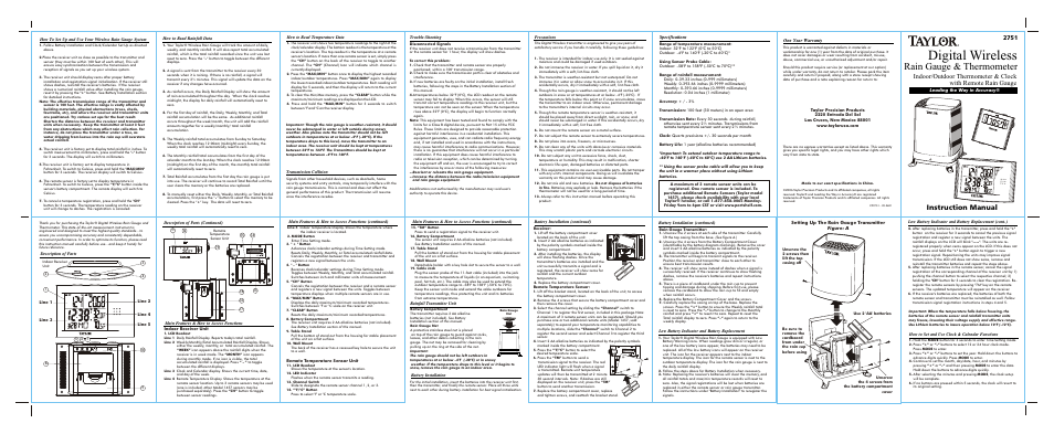 Taylor 2751 User Manual | 1 page
