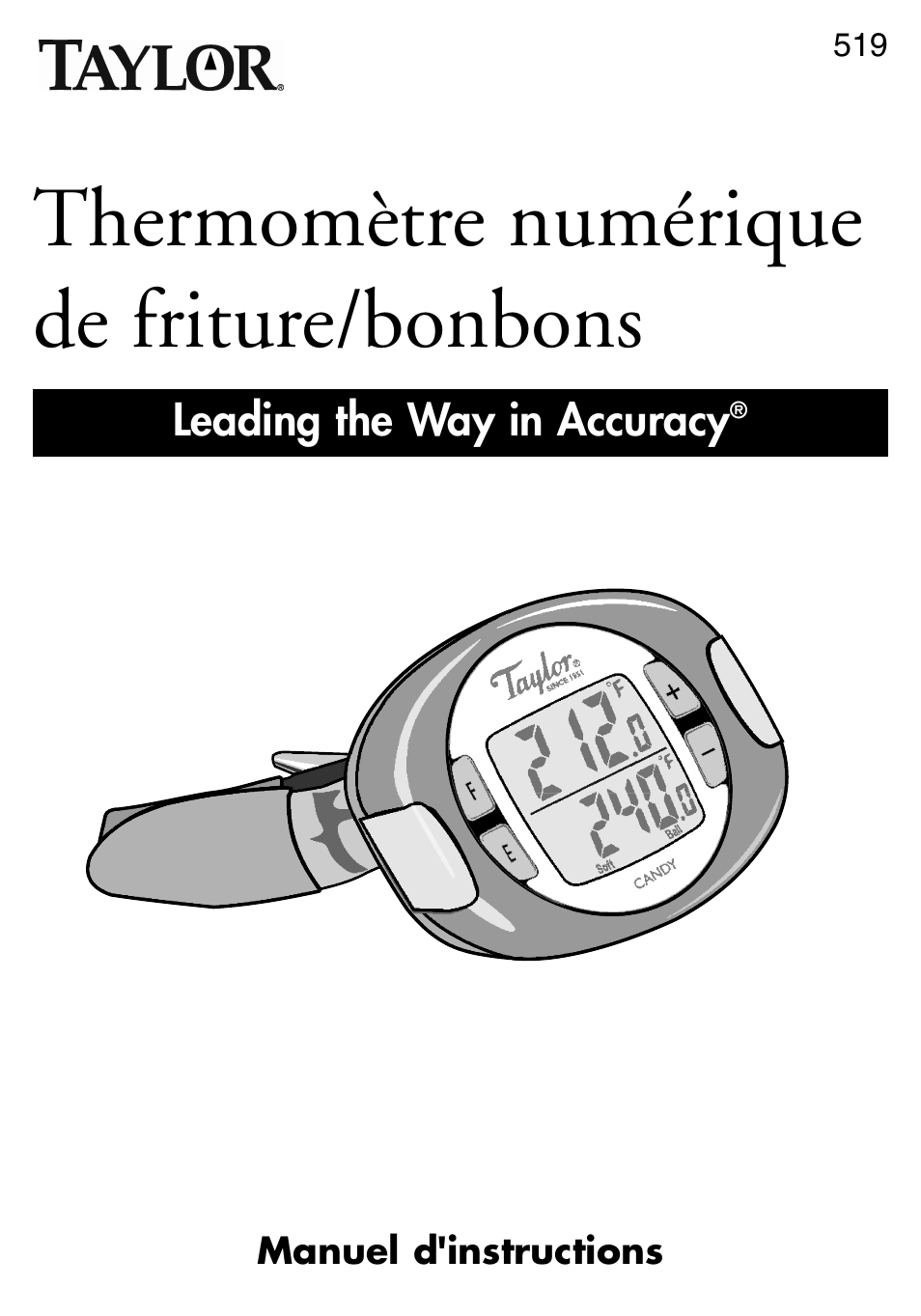 Thermomètre numérique de friture/bonbons | Taylor 519 User Manual | Page 7 / 18