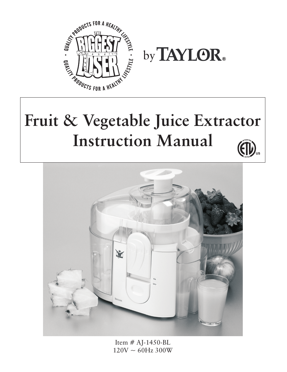 Taylor AJ-1450-BL User Manual | 6 pages