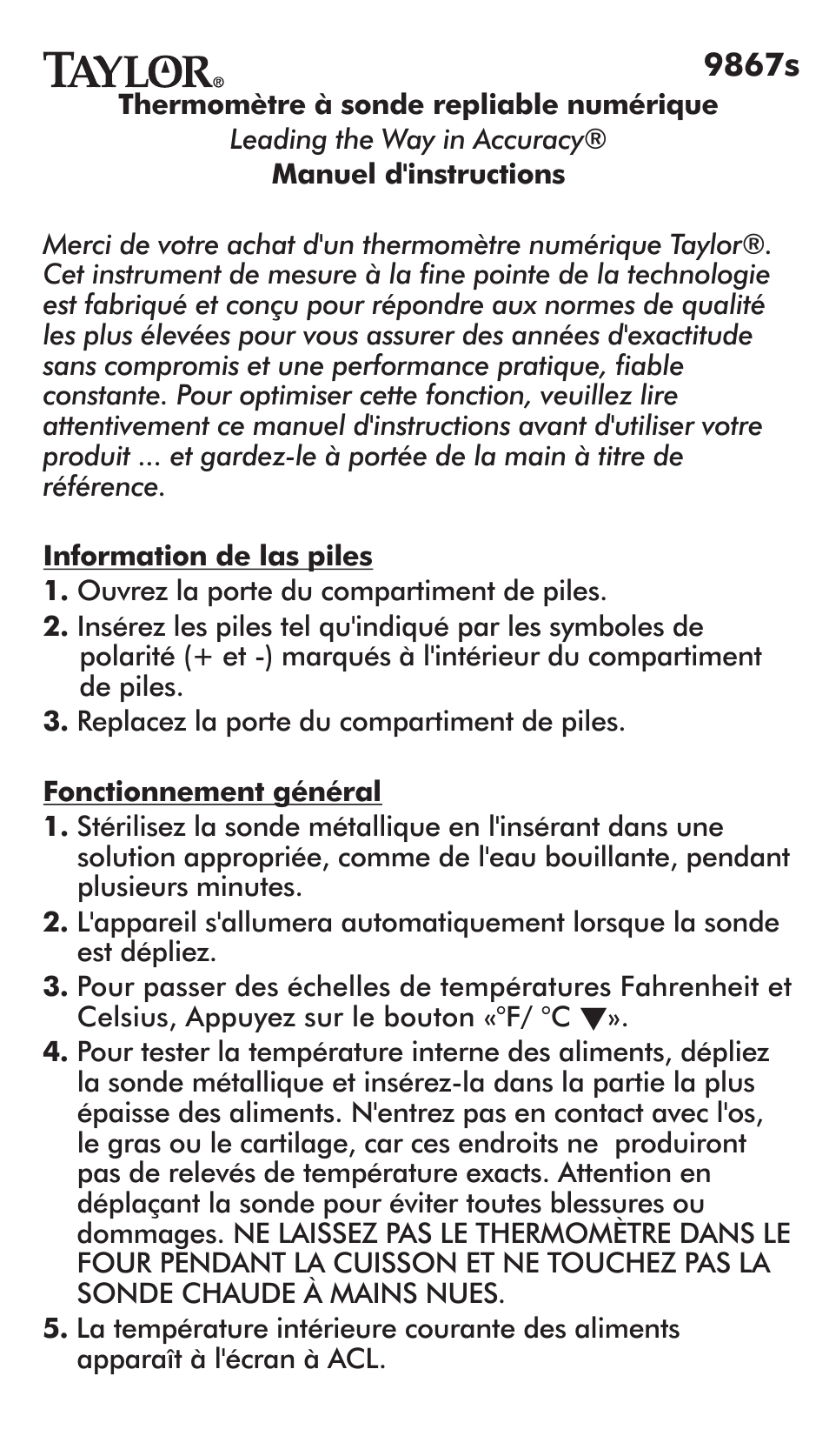 Taylor 9867S User Manual | Page 6 / 16