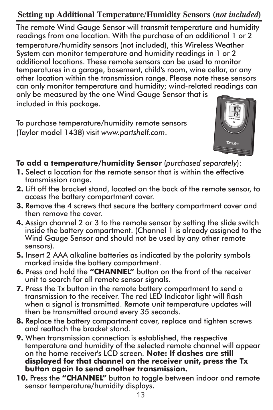 Taylor 2752 User Manual | Page 13 / 18