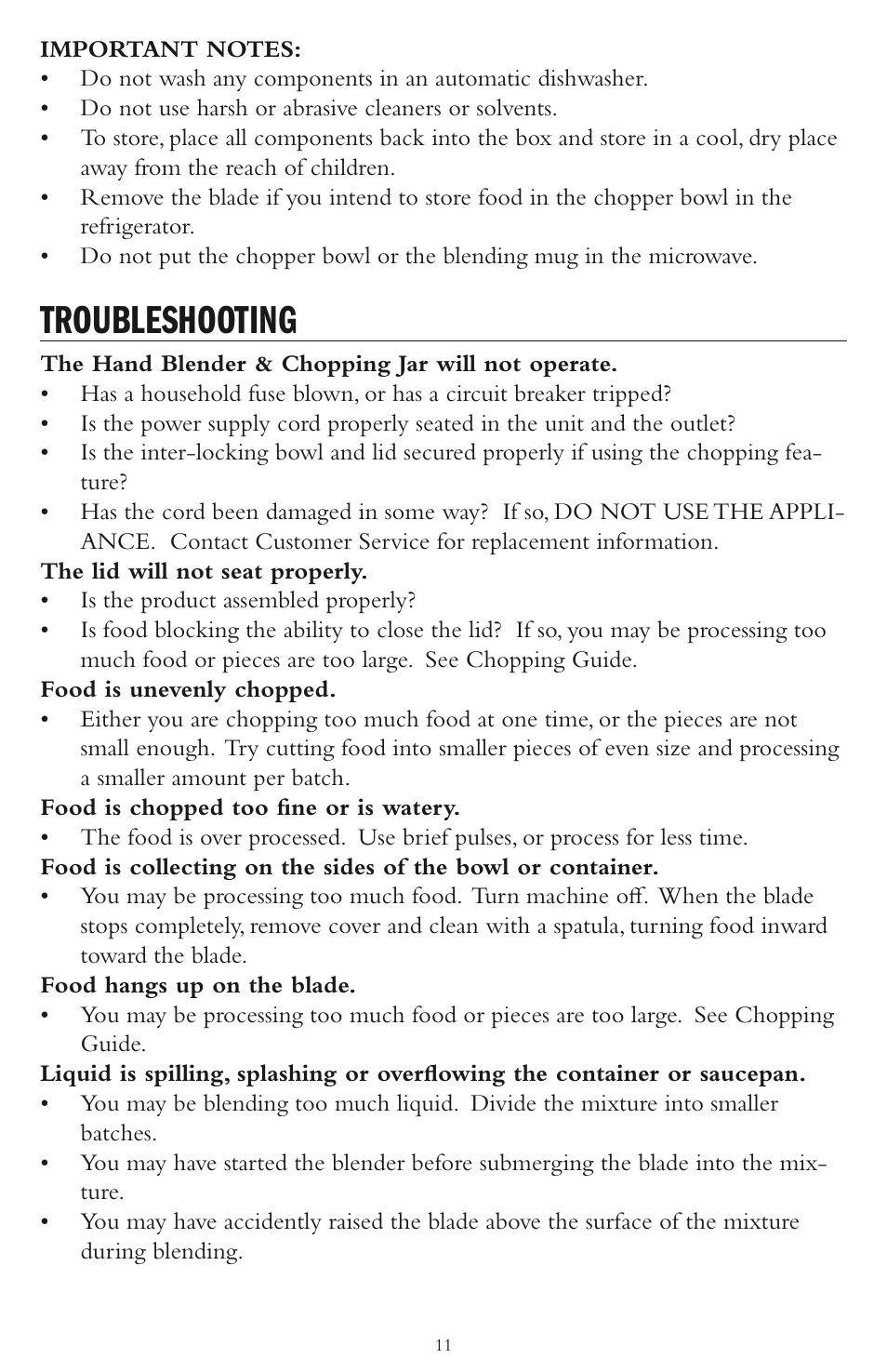 Troubleshooting | Taylor AB-1001-BL User Manual | Page 11 / 12