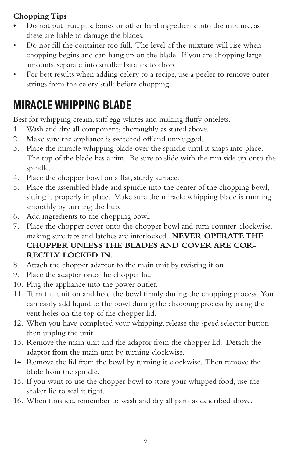 Miracle whipping blade | Taylor AB-1001-BL User Manual | Page 9 / 12