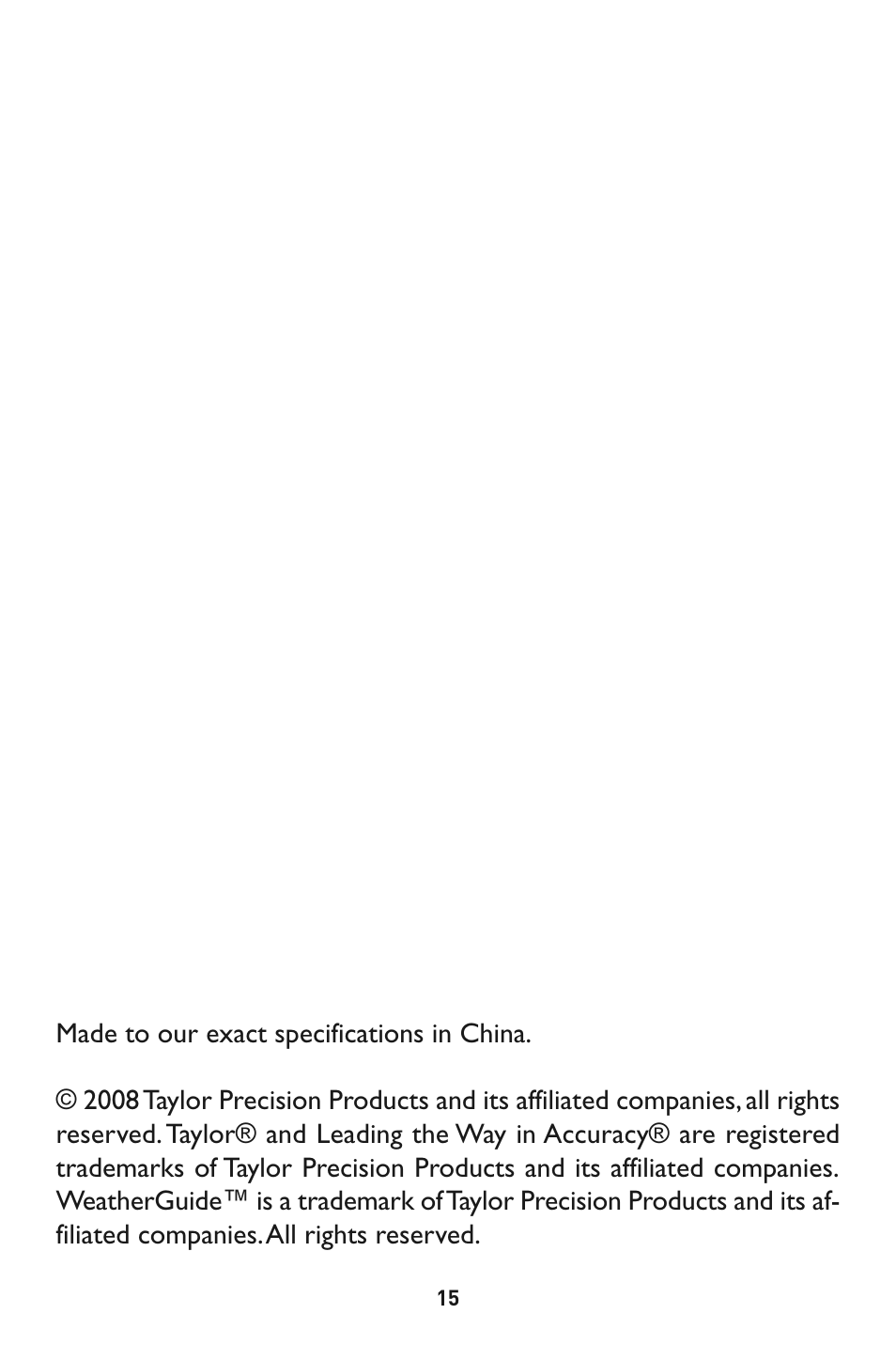 Taylor 1524 User Manual | Page 15 / 16