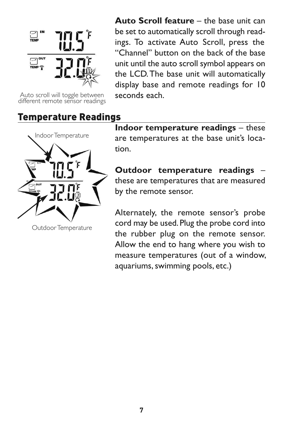Temperature readings | Taylor 1524 User Manual | Page 7 / 16