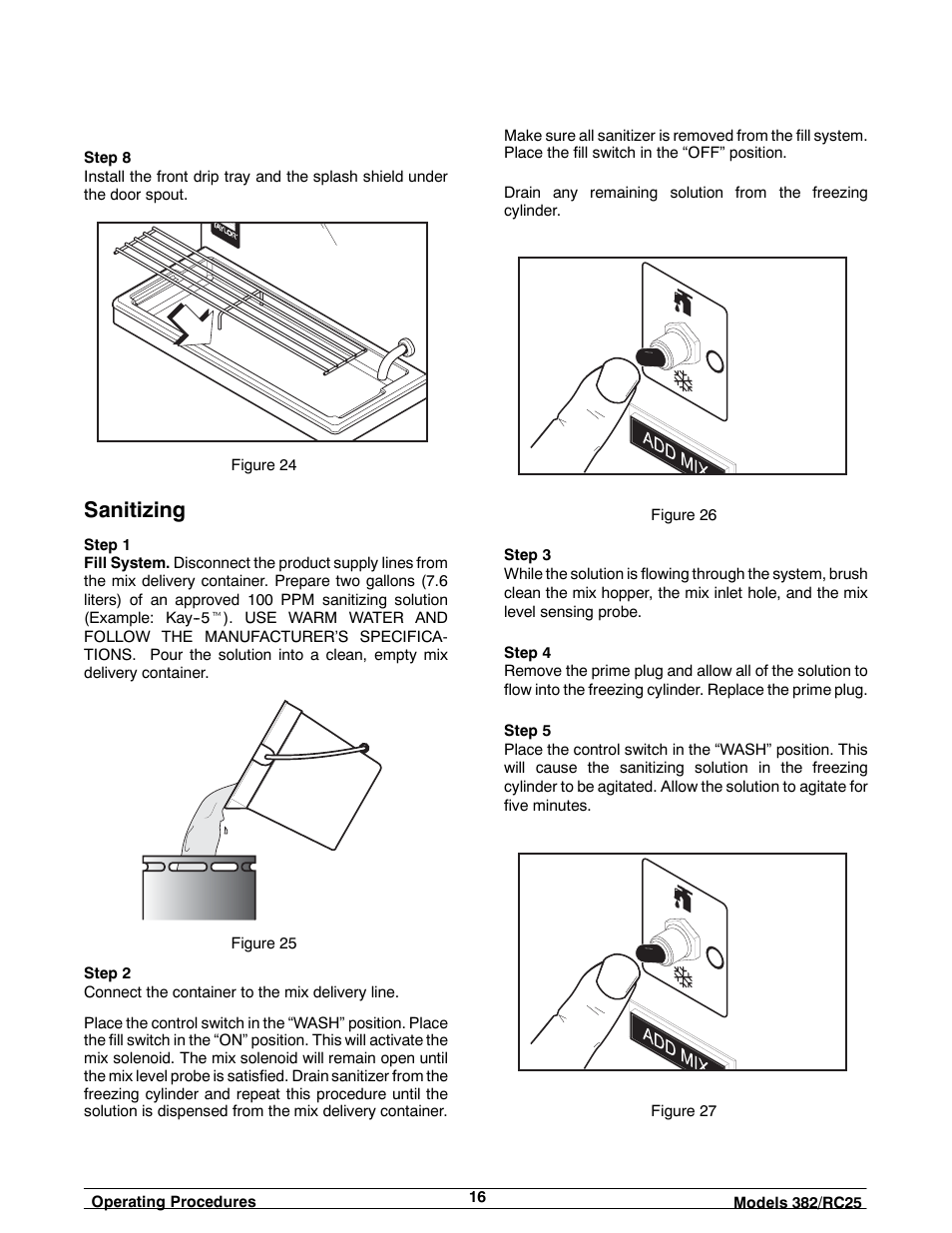 Sanitizing | Taylor SLUSH 382 User Manual | Page 20 / 37