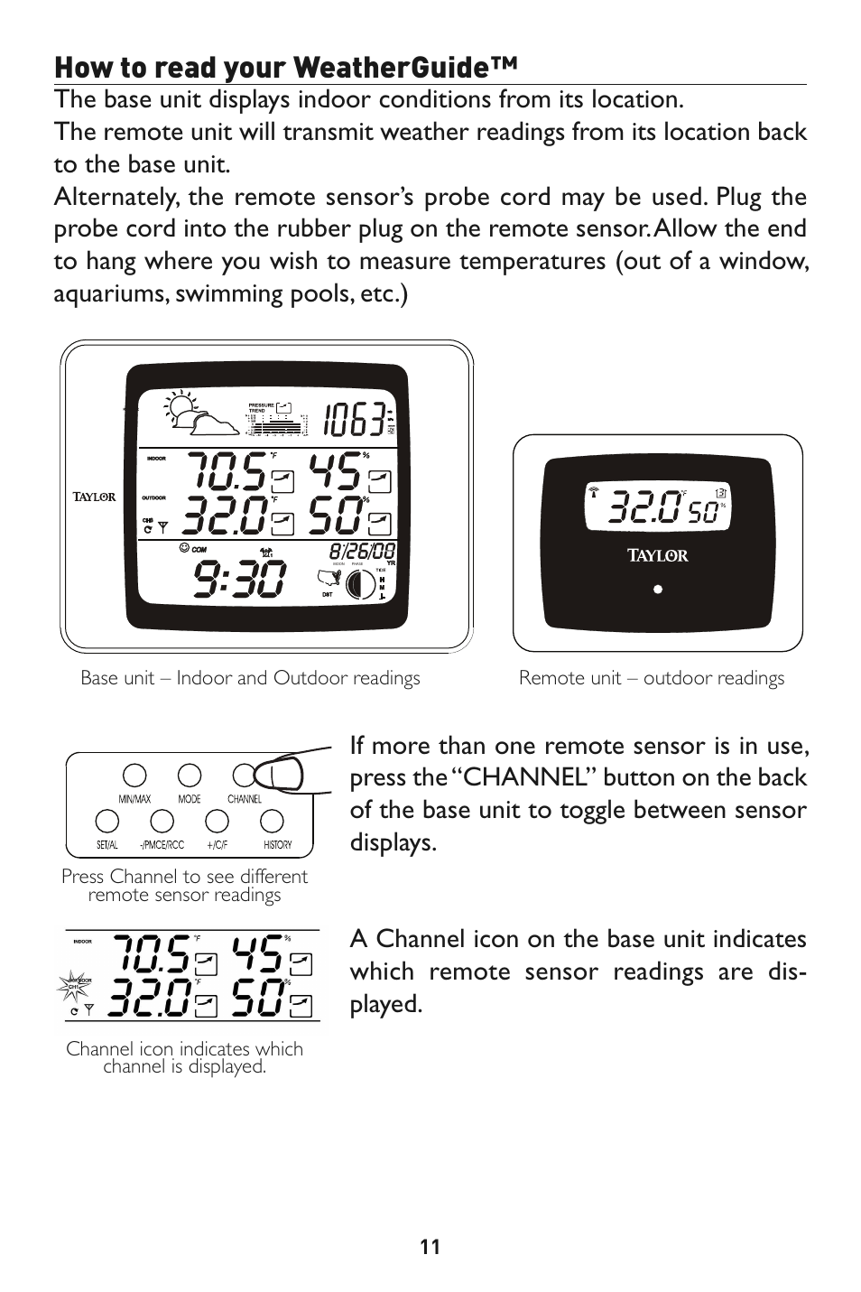 How to read your weatherguide | Taylor 1528 User Manual | Page 11 / 24