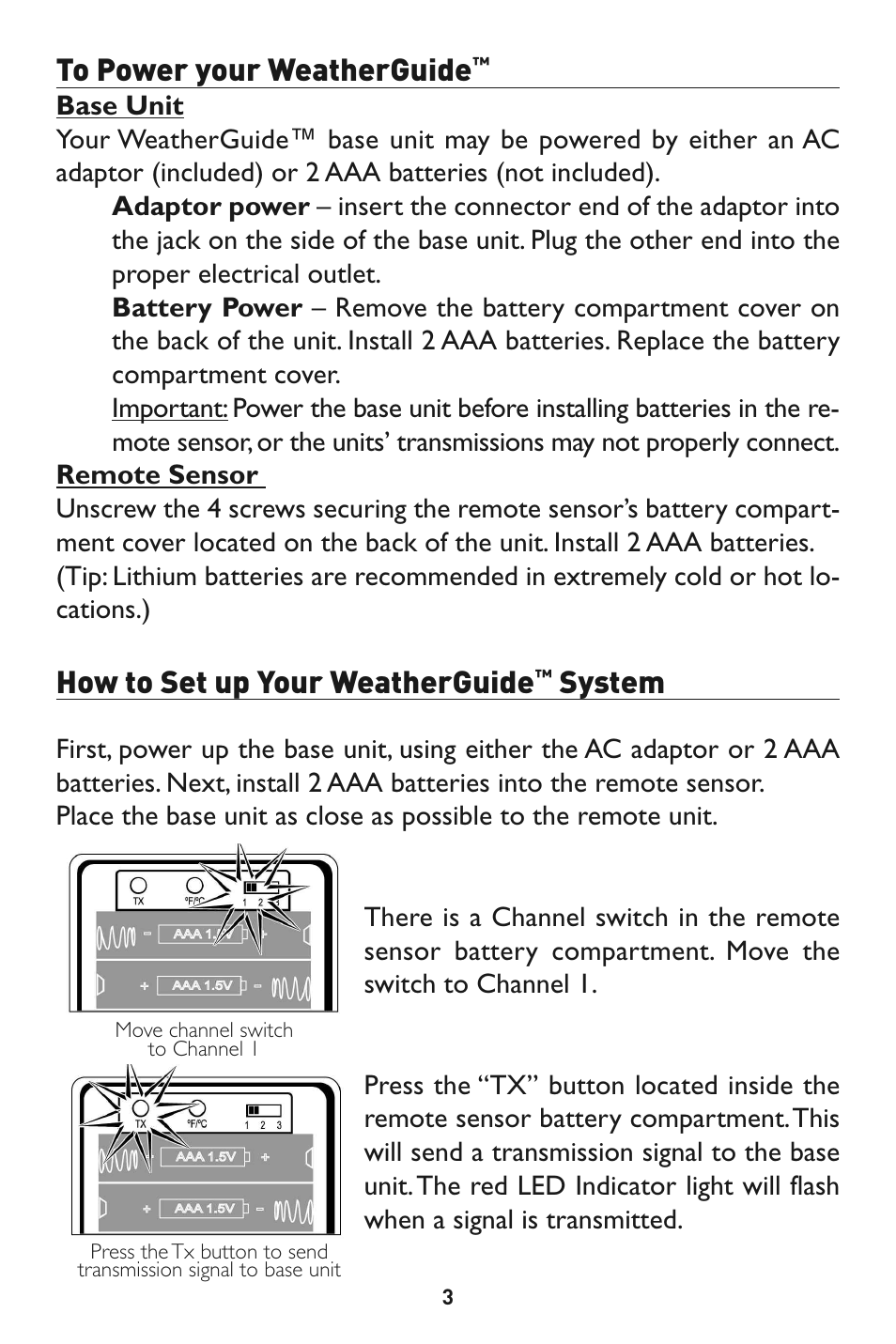 How to set up your weatherguide, System | Taylor 1528 User Manual | Page 3 / 24