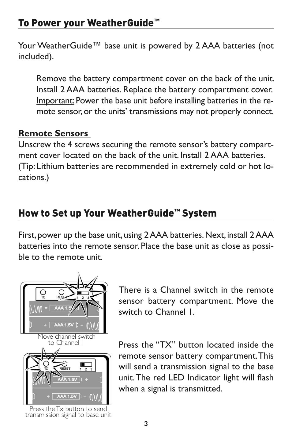 How to set up your weatherguide, System | Taylor 1525 User Manual | Page 3 / 16