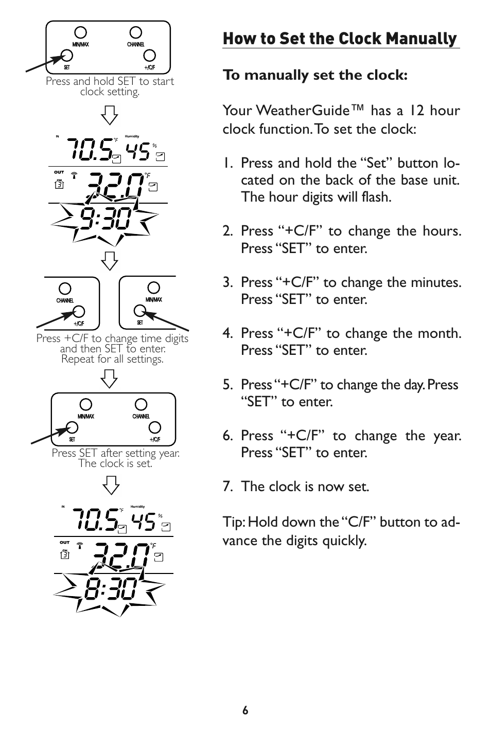 How to set the clock manually | Taylor 1525 User Manual | Page 6 / 16