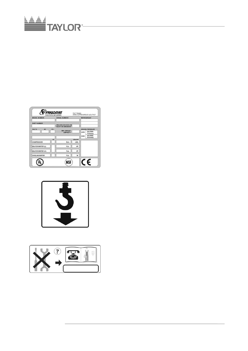 Taylor C117 User Manual | Page 7 / 78