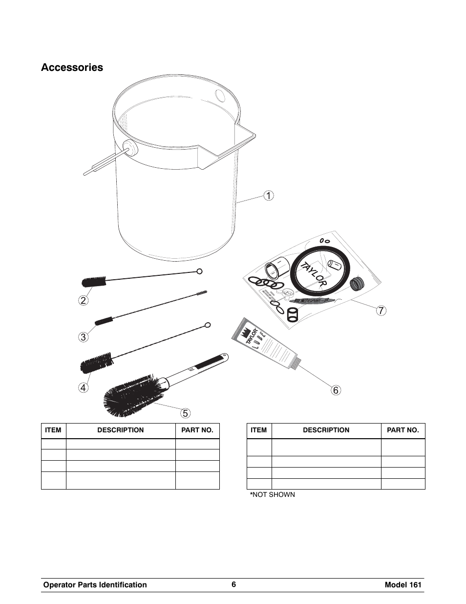 Accessories | Taylor 161 User Manual | Page 10 / 35