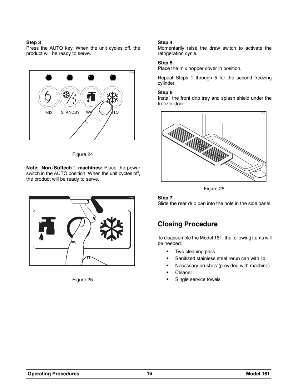 Closing procedure | Taylor 161 User Manual | Page 20 / 35