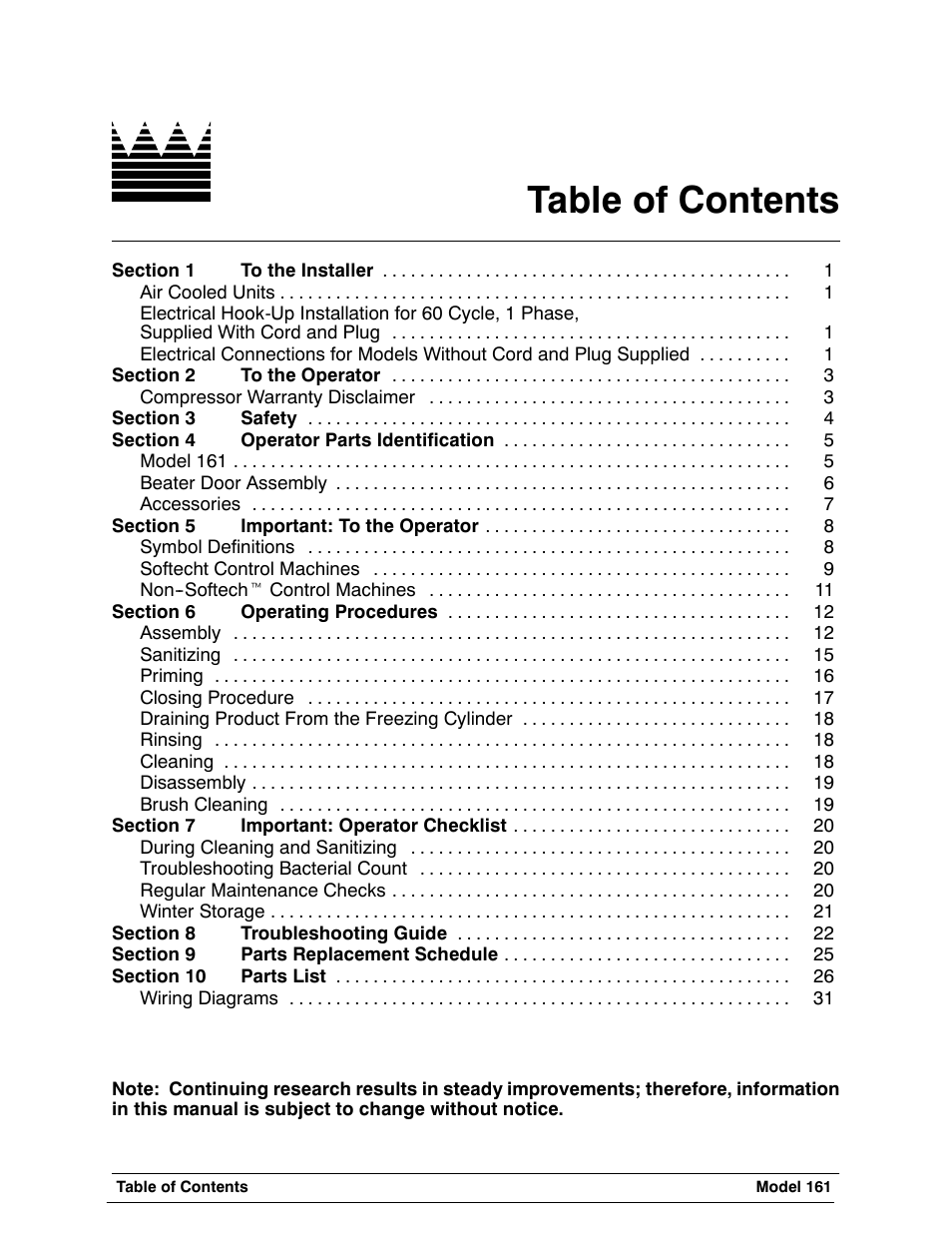 Taylor 161 User Manual | Page 3 / 35