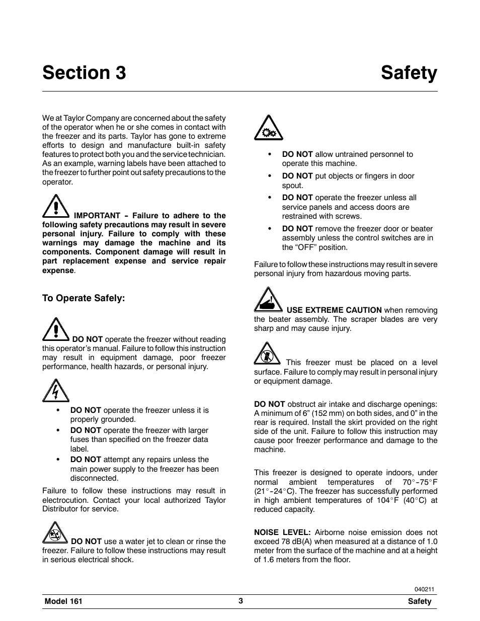 Taylor 161 User Manual | Page 7 / 35