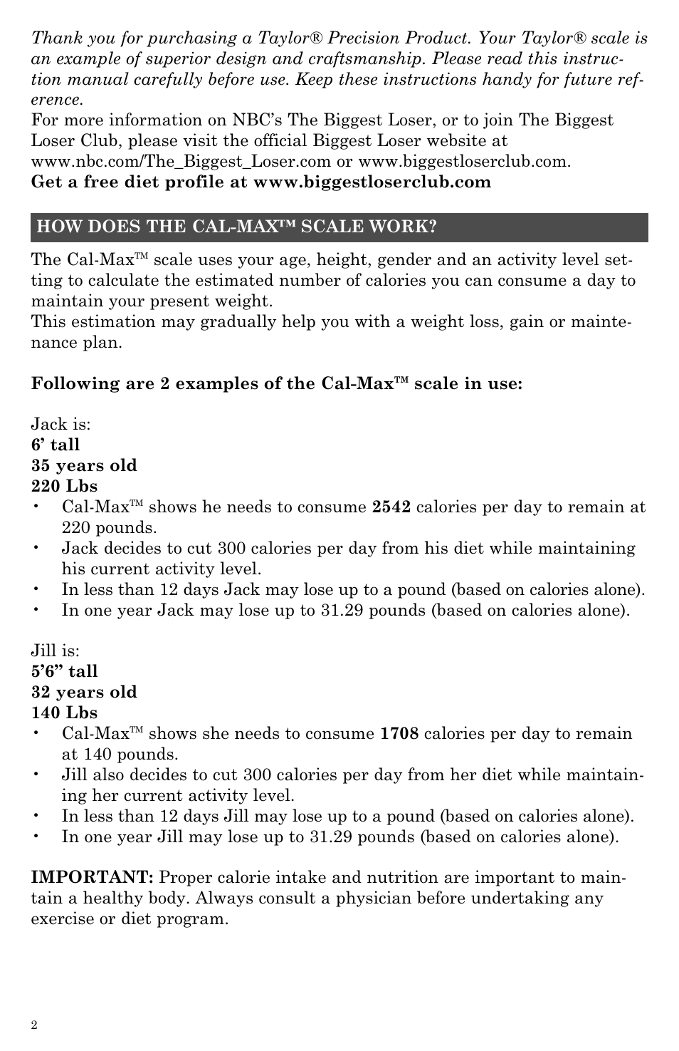 Taylor 7544BL User Manual | Page 2 / 8