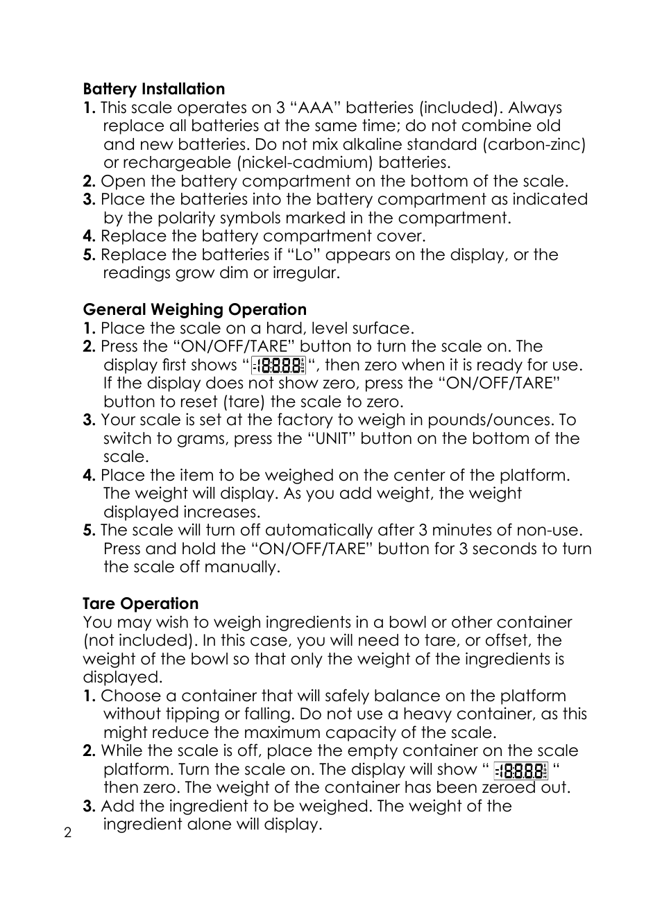 Taylor 3852 User Manual | Page 2 / 8