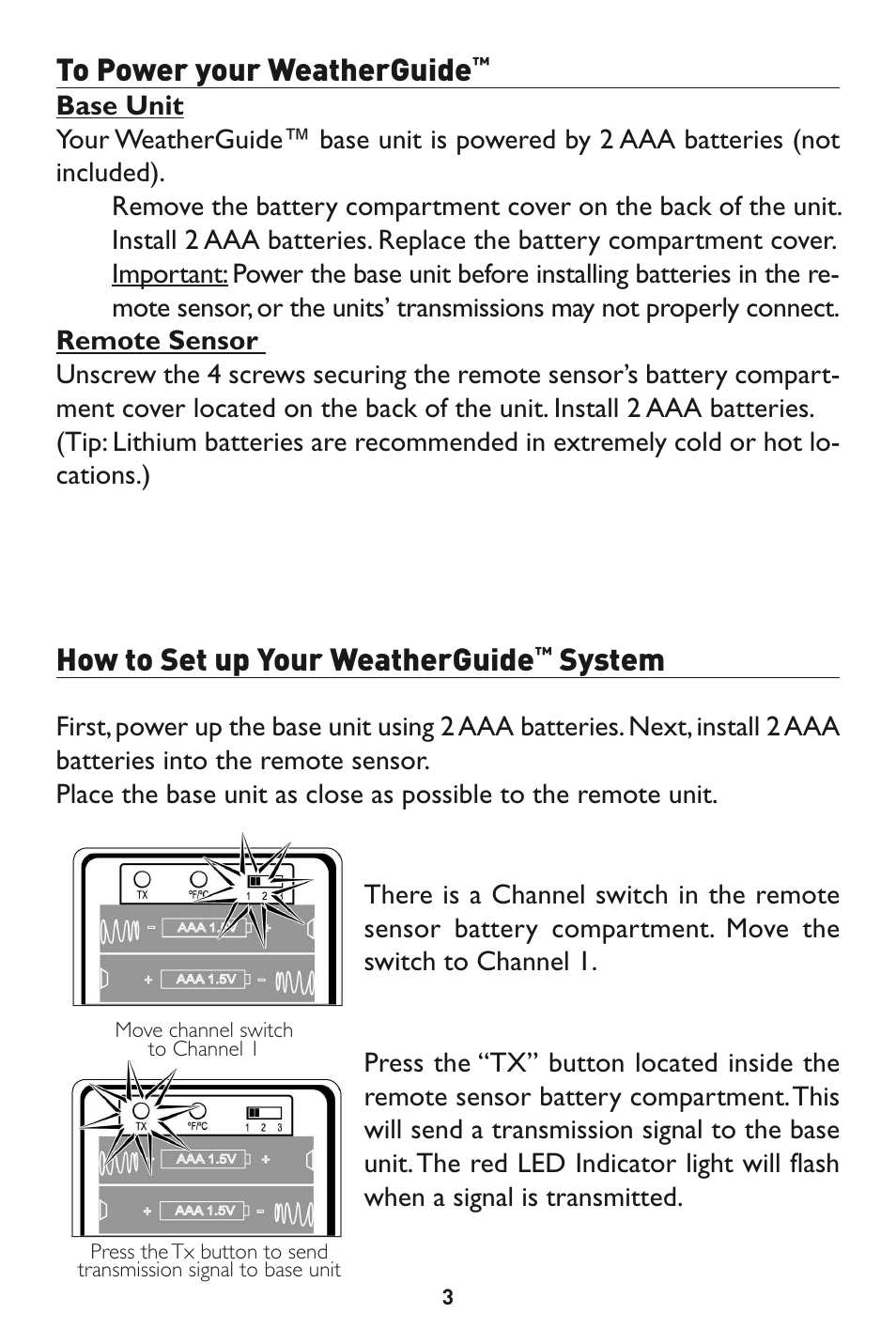 How to set up your weatherguide, System | Taylor 1526 User Manual | Page 3 / 20