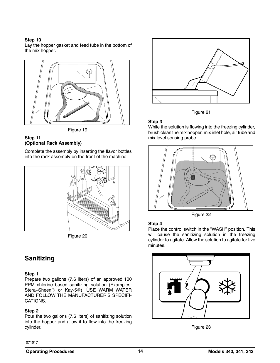 Sanitizing | Taylor 342 User Manual | Page 18 / 43