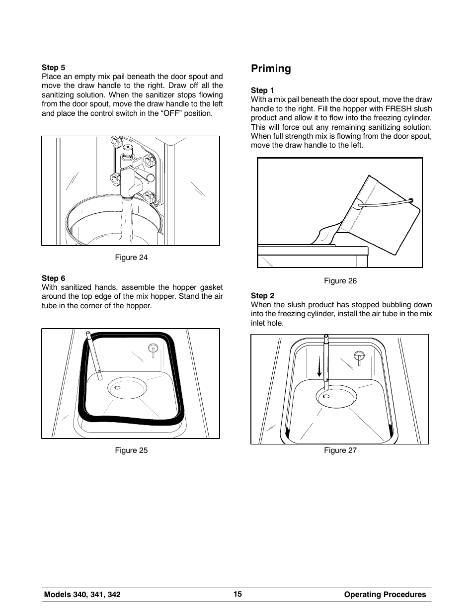 Priming | Taylor 342 User Manual | Page 19 / 43