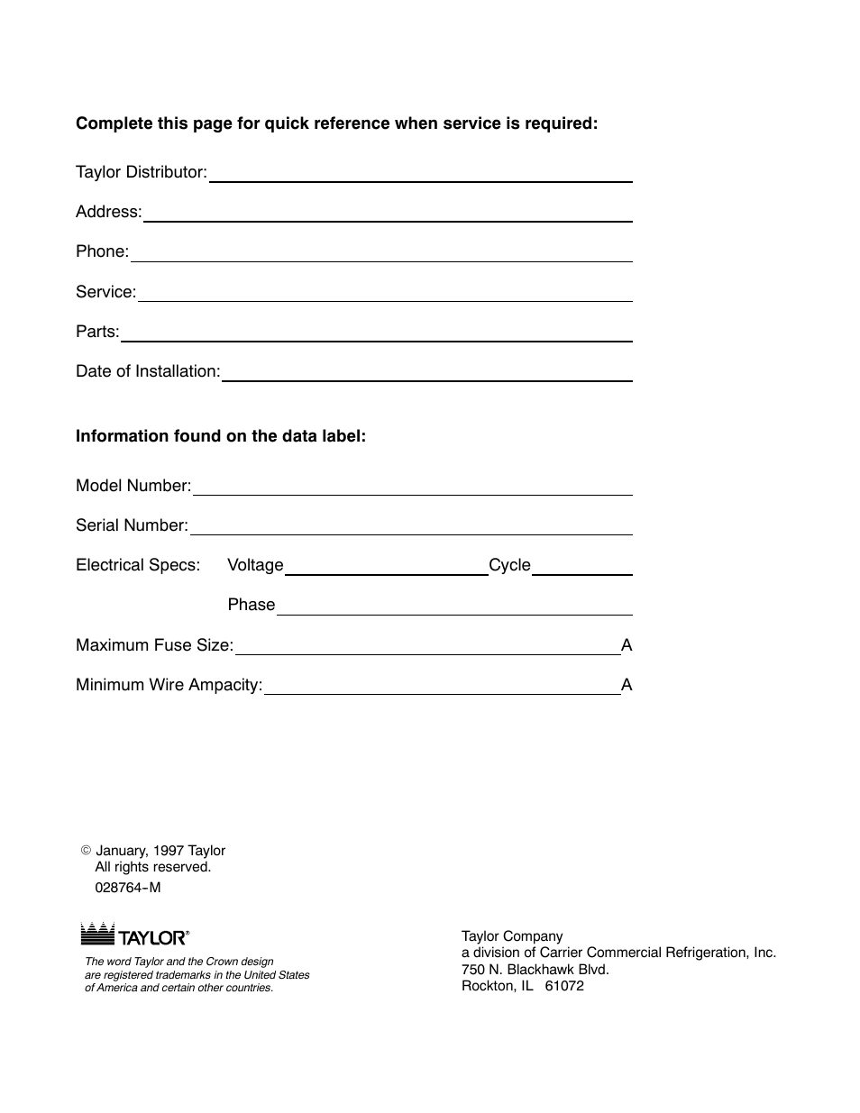 Taylor 342 User Manual | Page 2 / 43