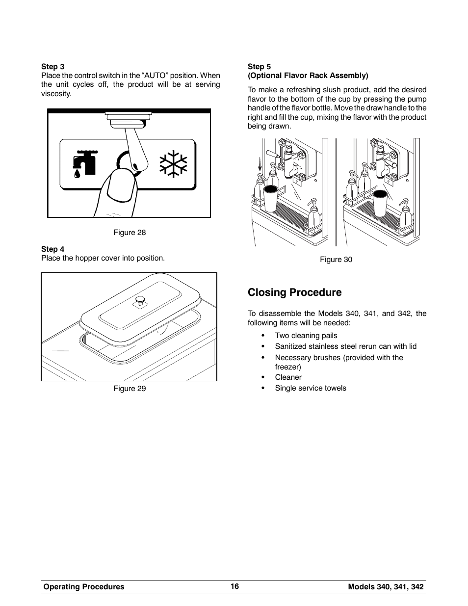 Closing procedure | Taylor 342 User Manual | Page 20 / 43