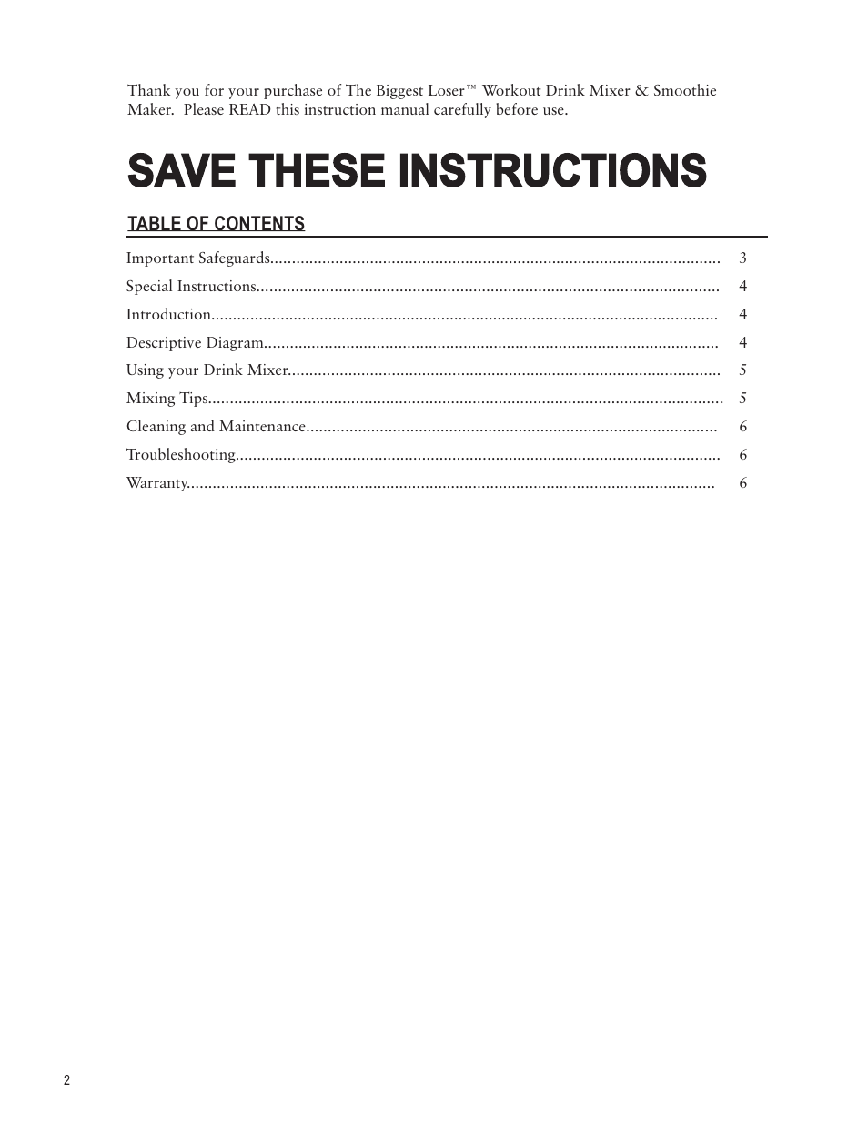 Save these instructions | Taylor AM-1700-BL User Manual | Page 2 / 6