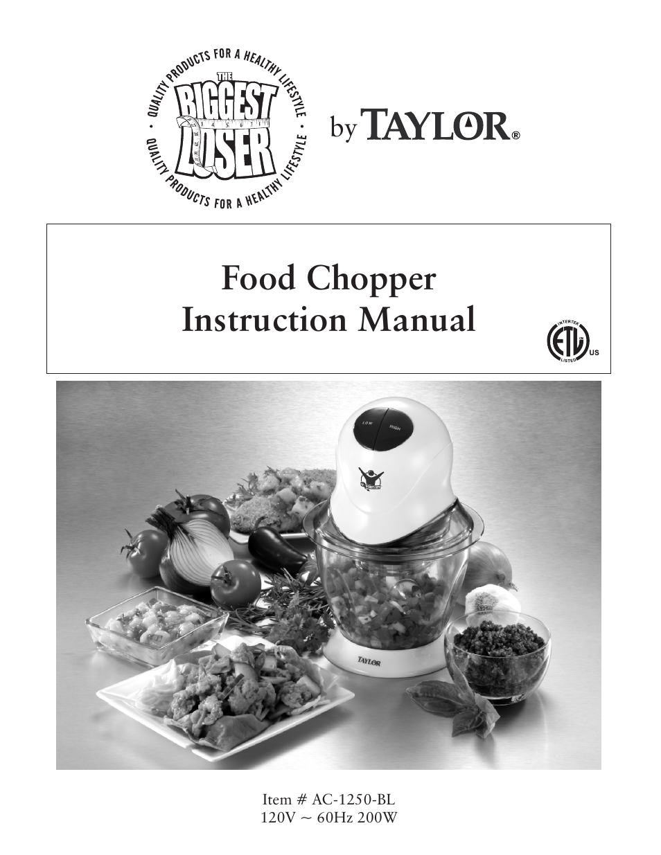 Taylor AC-1250-BL User Manual | 6 pages