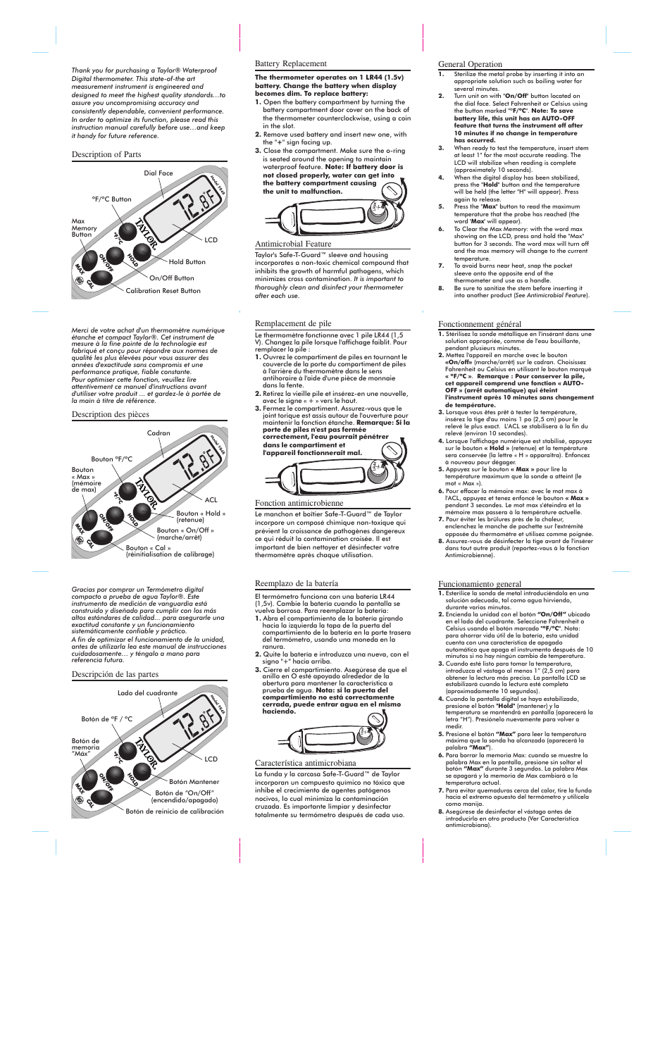 Taylor 9848FDA / 806 User Manual | Page 2 / 2