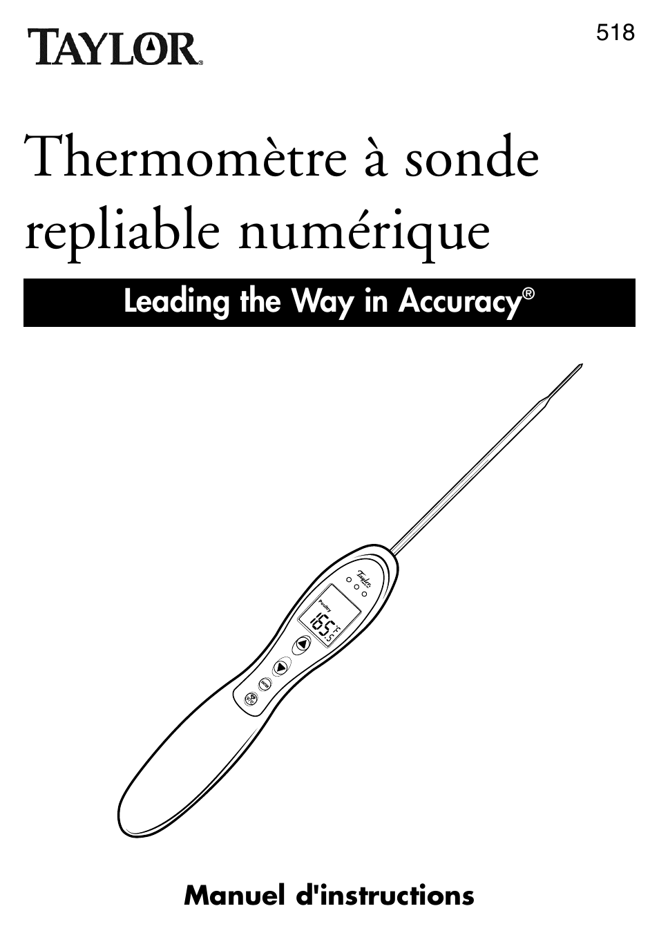 Thermomètre à sonde repliable numérique | Taylor 518 User Manual | Page 7 / 20
