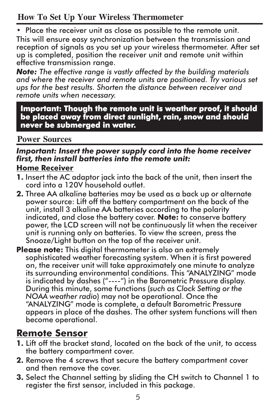 Remote sensor | Taylor 1507 User Manual | Page 6 / 16