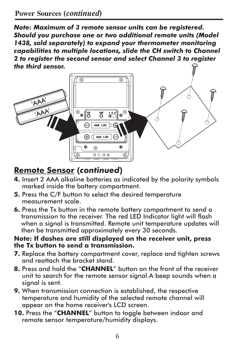 Continued ), Remote sensor ( continued ) | Taylor 1507 User Manual | Page 7 / 16