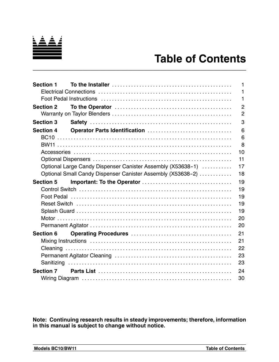 Taylor BC10 User Manual | Page 3 / 34