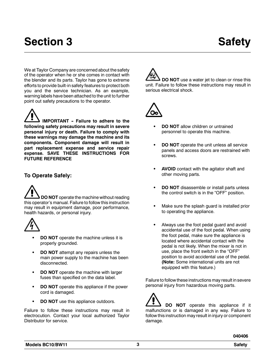 Taylor BC10 User Manual | Page 7 / 34