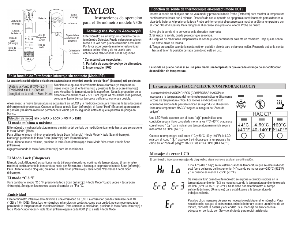Taylor 9306 User Manual | Page 5 / 6