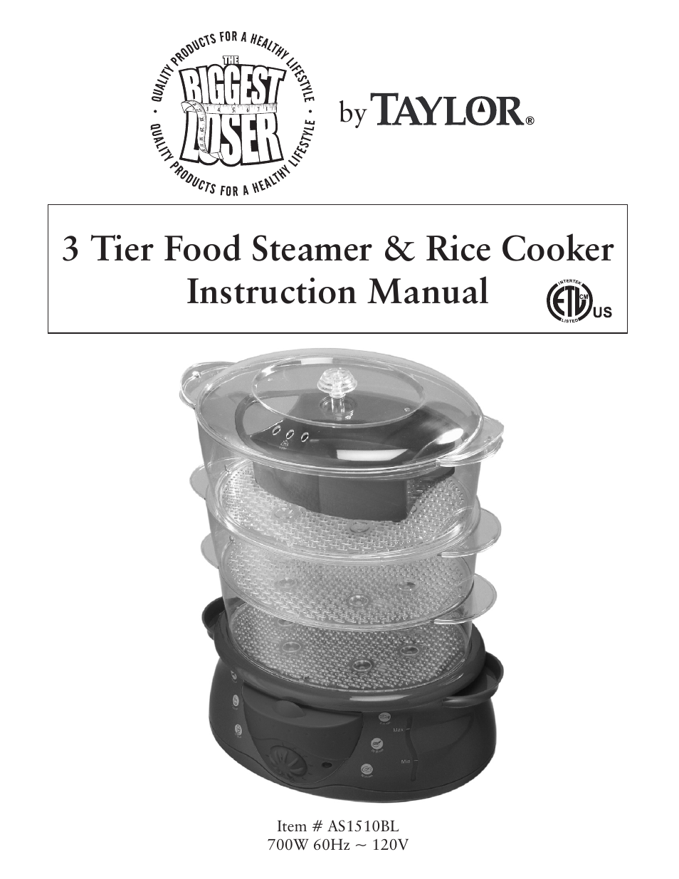 Taylor AS1510BL User Manual | 12 pages