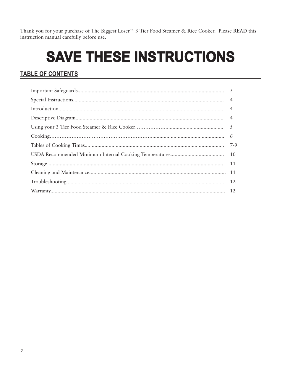 Save these instructions | Taylor AS1510BL User Manual | Page 2 / 12