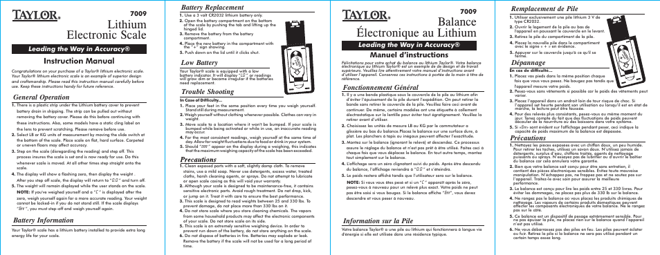 Taylor 7009 User Manual | 2 pages