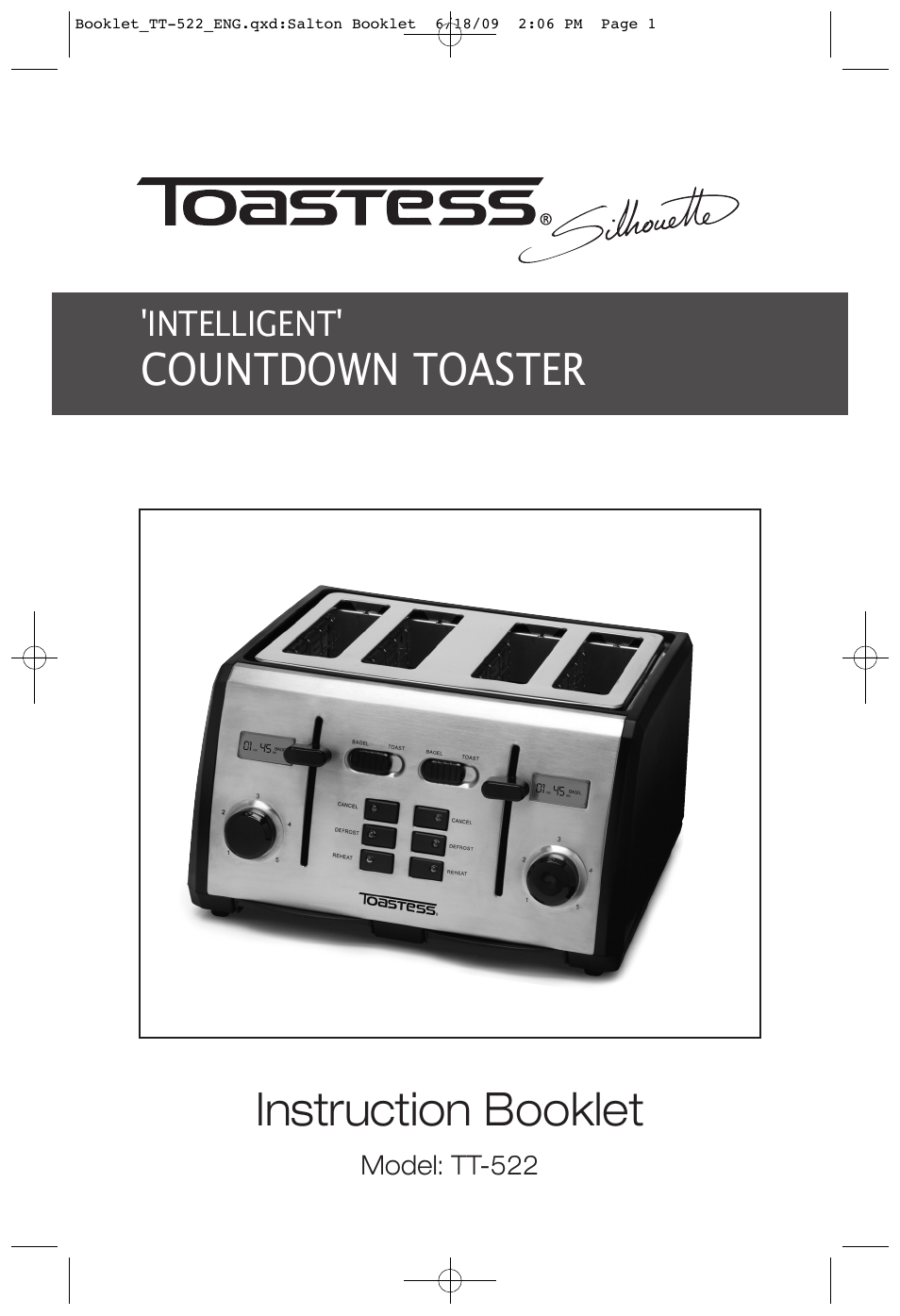 Toastess Intelligent Countdown tt-522 User Manual | 10 pages